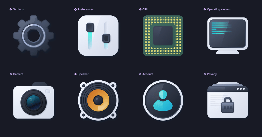 Set of skeuomorphic icons