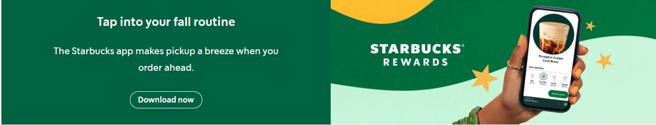 Starbucks homepage