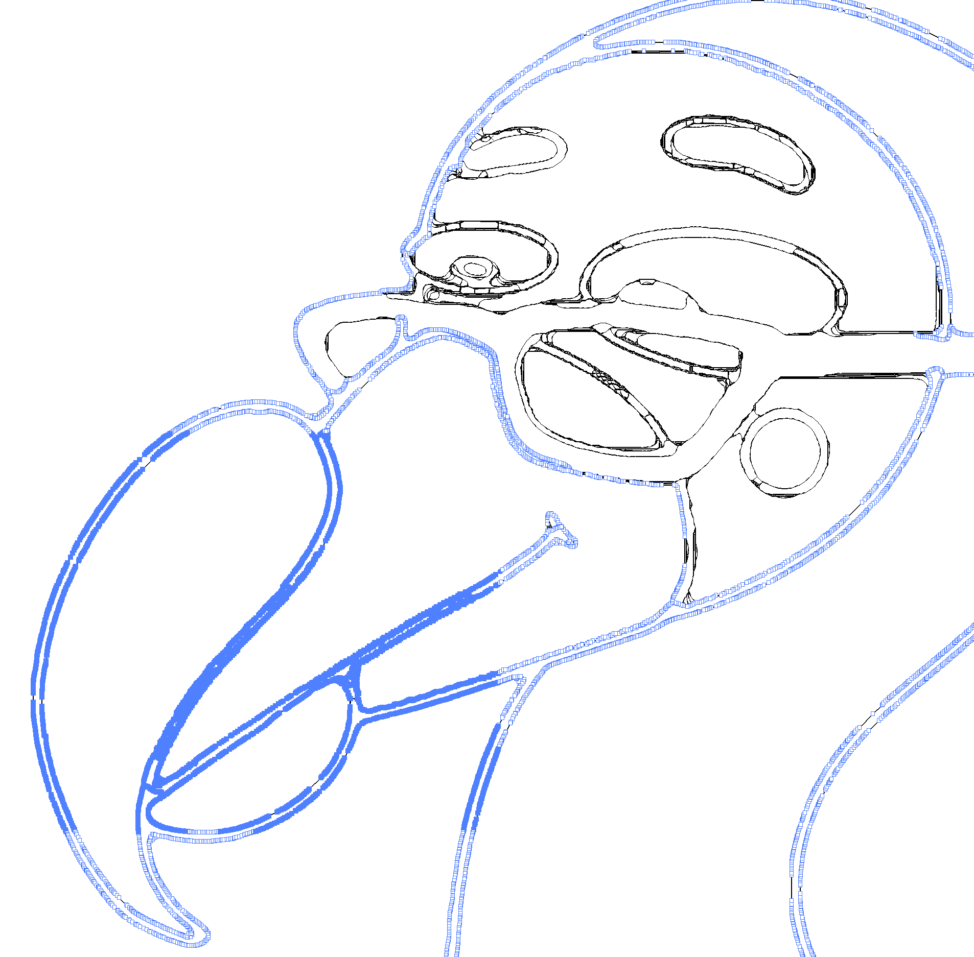 The outline with a fragment of Dodo bird head from the previous illustration