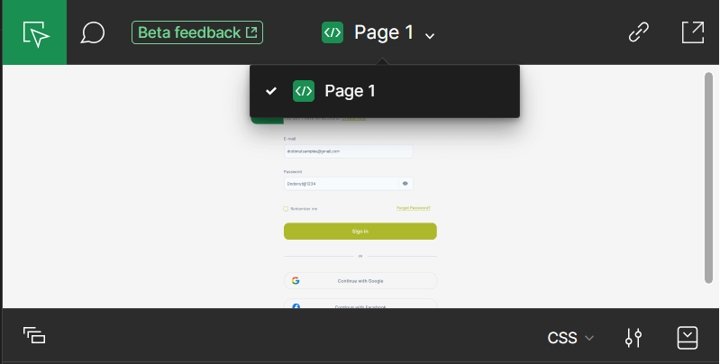 A login interface with input fields for credentials and a green sign-in button, featuring Google integration and a clean, minimal design.